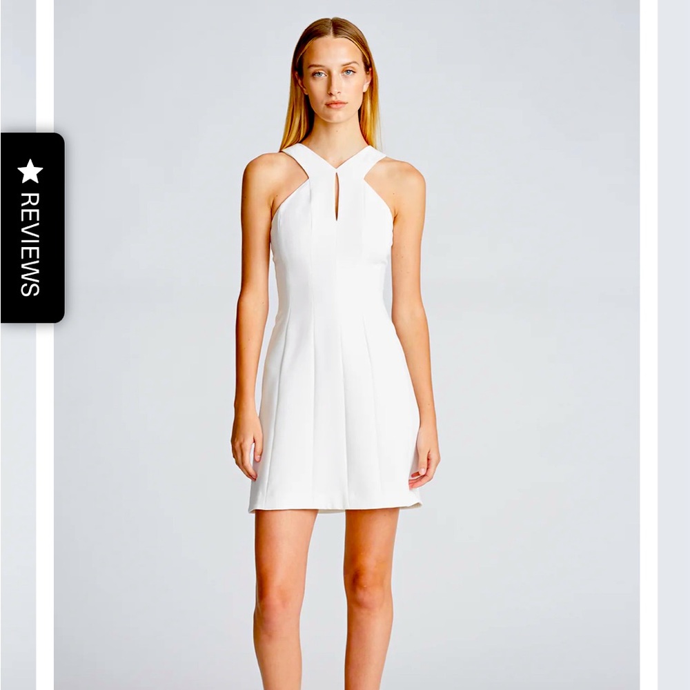 NWT Halston white stretch  crepe dress!